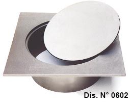 Sumideros de inspección con fondo abierto con placa ciega superficie en placa cuadrada